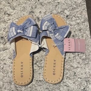 Serra Women's Denim Blue Bow Sandals